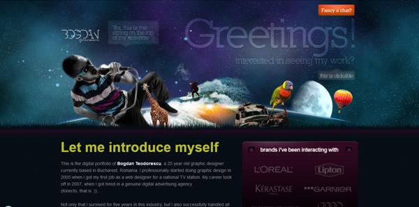 space themed web design