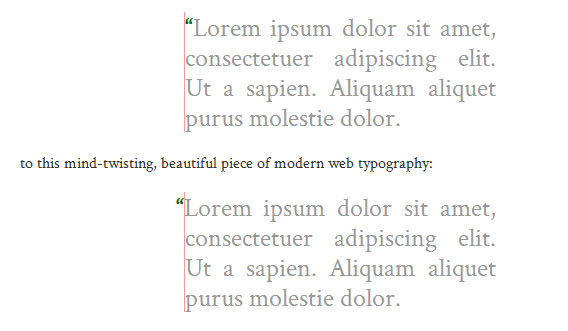 jQuery Exdent is a plugin for creating stylish blockquotes. 