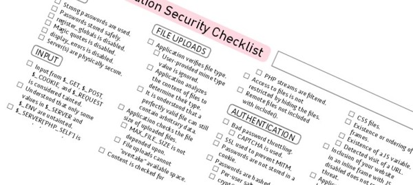 PHP security checklist