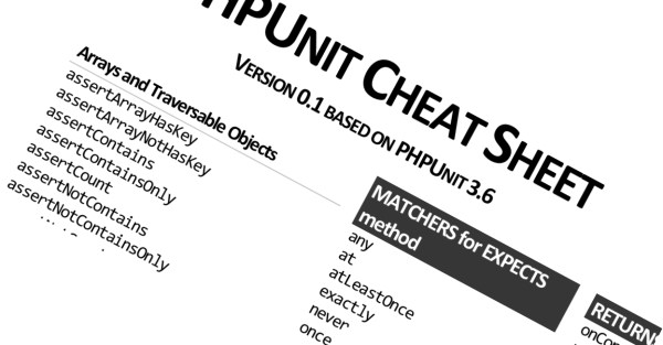 PHP Unit Cheat Sheet