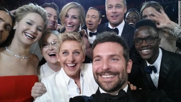 Ellen took this selfie during Academy Awards.
