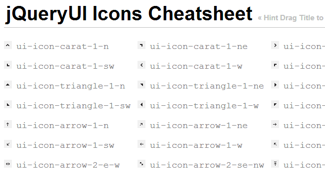 jQuery UI Icons