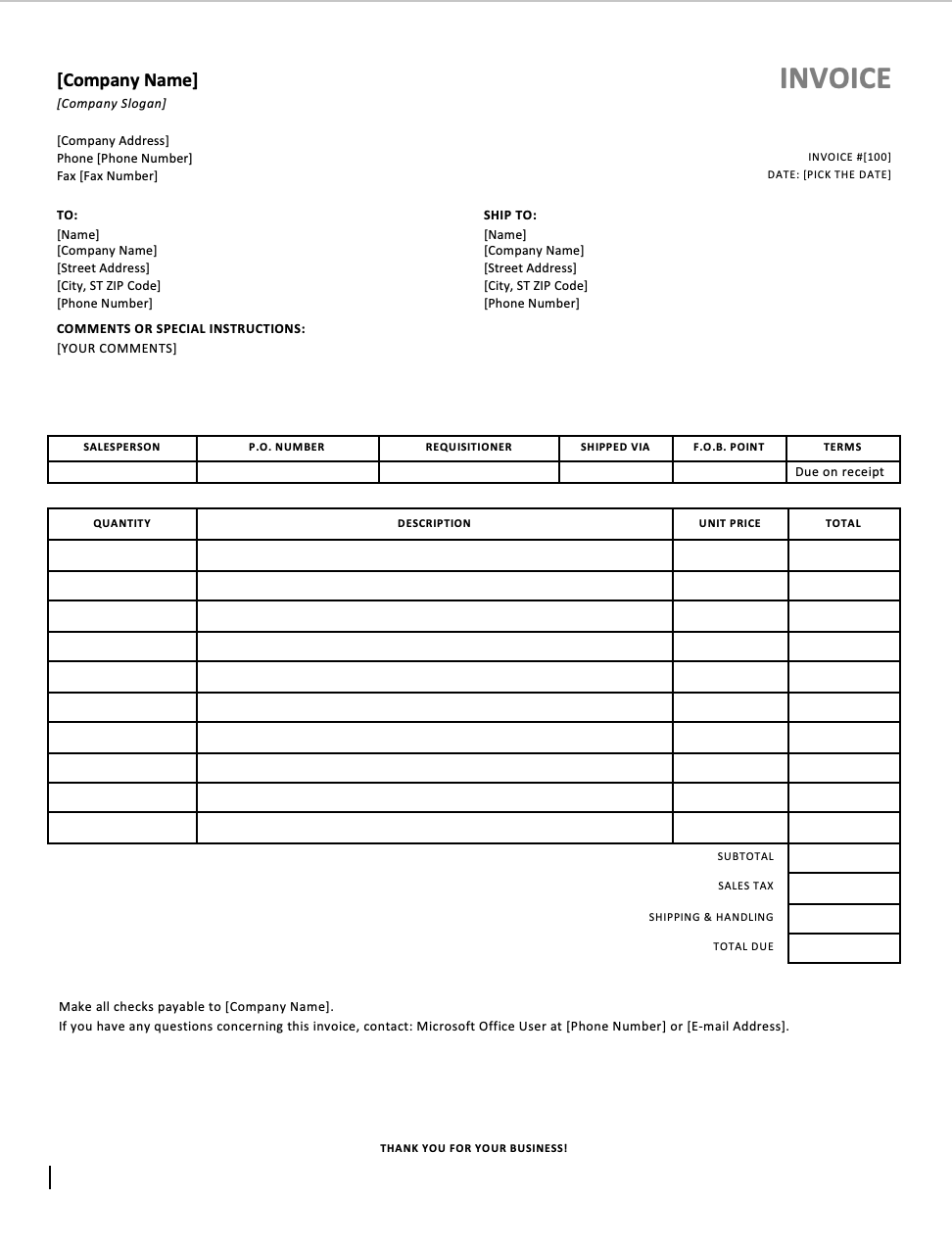 Free 45 Invoice Templates In Ms Word Pdf Riset