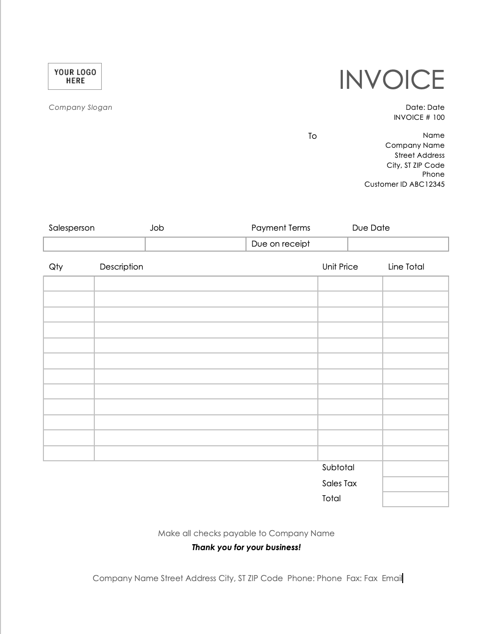 15 Professional Grade Free Invoice Templates for MS Word