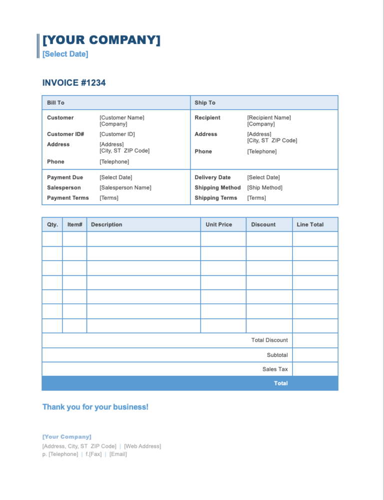 15 Professional Grade Free Invoice Templates For Ms Word - Riset